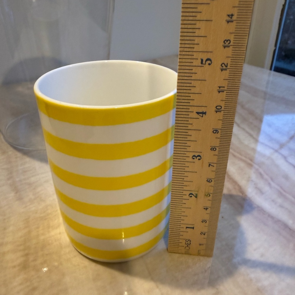 “With a Twist” Lenox kate spade Yellow and White Striped Ceramic Mug - Picture 6 of 6